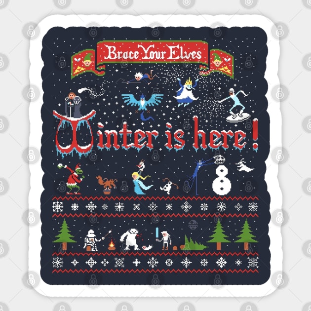 Winter is Here Christmas ugly Sticker by WelbockArt